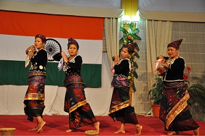 Cultural presentation of Singpho Tribe from Changlang District on the occasion of Communal Harmony-Our Pride, Our Strength, at Darbar Hall, Raj Bhavan, Itanagar on 19th February 2016.